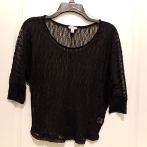 Candie's Black Lace Top, Size M